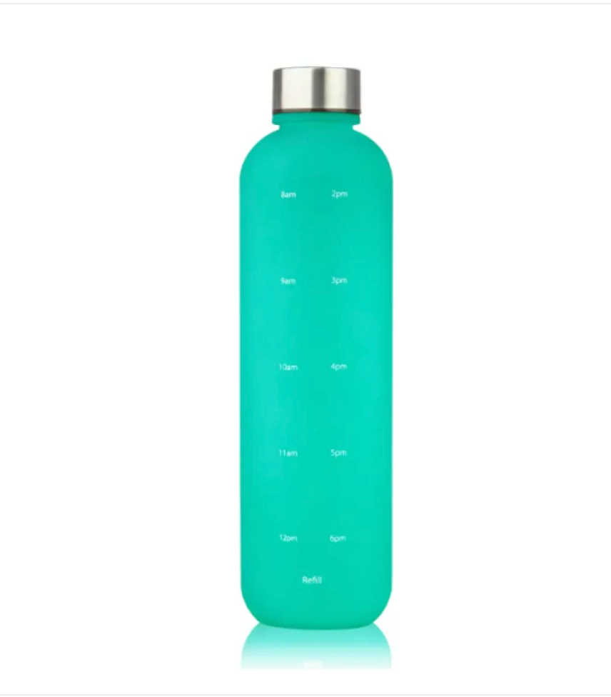 Frosted Gradient Plastic Sports Water Bottle with Handle