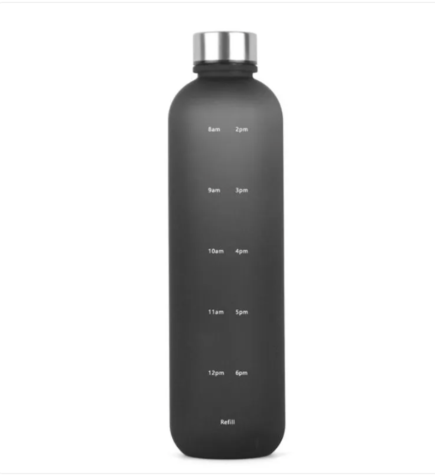 Frosted Gradient Plastic Sports Water Bottle with Handle